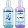 Mylee Soluzione Prep Wipe + Gel Remover per smalto gel semipermanente, Detergente per unghie UV LED Manicure Acetone 2x250ml