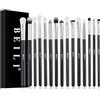 BEILI Pennello Ombretto Occhi, 15PC Pennelli Trucco Occhi, Set di Pennelli Professionali per Trucco Degli Occhi, per Pennelli Occhi, Pennello Sopracciglia Ombretti, Eyeliner, Correttore