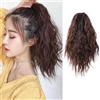 Meiriyfa, Extension per capelli a coda di cavallo, con capelli corti ondulati, da fissare con pinza per capelli, da donna, per uso quotidiano e feste (castano scuro)