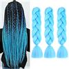 Cybelleza Treccine Africane Extension 3 Ciocche Trecce Afro Finta Capelli Treccia Sintetica Intrecciate Ombre Jumbo Braiding Hair Braids Crochet Twist, Cielo blu