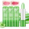 FOCUSUN 3 Pezzi Aloe Vera Rossetto - Verde Rossetto Cambia Colore, Balsamo per le Labbra Con Cambio Colore Della Temperatura Magica,Trucco Labbra Nutriente a Lunga Durata,Set Lucidalabbra Regalo Compleanno