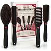 com-four® Set styling 4 pezzi con spazzole per capelli e manici morbidi | Spazzola universale │ Spazzola tonda │ Spazzola per scheletri │ Spazzola per lo styling