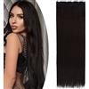 SEGO Extension Clip Capelli Lisci Fascia Unica 76cm Hair Extensions Sintetiche Lisce 130g - Castano Scuro