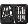 Chali® Manicure Pedicure Set 7 Pezzi con Borsa, Acciaio Inox Kit per Unghie - Forbici Unghie, Tagliaunghie, Pinzette, Lima Vetro e molto altro ancora