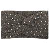 styleBREAKER Fascia per capelli da donna in maglia con perle, filati metallici e nodi, fascia per la fronte, fascia per la testa 04026029, colore:Marrone-nero