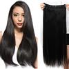 SEGO Extension Clip Capelli Fascia Unica 65cm Hair Extensions Sintetiche 3/4 Full Head 120g - Nero Naturale