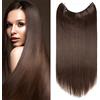 SEGO Extension Capelli Invisibili con Filo Fascia Unica No Clip Lisci 60cm 120g - Castano Cioccolato