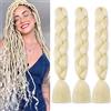 Cybelleza Treccia Extension Capelli Intrecciate Finti Estensioni Treccine Africane Sintetica 3 Bundles 300g Ombre Jumbo Braiding Hair Fibre,Bleach Blonde