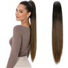 CAISHA 60cm Coda capello Stella Con Pinza Lungo Extensions Finta Per Donna Liscio Marrone Biondo Mix H629
