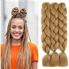 WoWCFyyds Treccine Africane Extension Capelli 24 Kanekalon Hair Treccia Capelli, 3Pezzi Ombre Braiding Hair Sintetici Jumbo Braids Intrecciare I Capelli Estensioni（Biondo）
