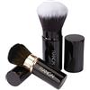 MengH-SHOP Pennello Trucco Viso Retraibile Pennellino Cipria Portatile Make Up Pennelli da Trucco Professionale per Blush, Cipria, Fondotinta 2 Pezzi (Nero)