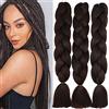Cybelleza Treccine Extension Capelli Sintetici per Treccine Africane 3 Ciocche Trecce Jumbo Braiding Hair (Marrone medio)