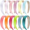 SIQUK 12 Pezzi Fasce Capelli in Raso 3cm Cerchietti Antiscivolo Nastro Cerchietti Capelli per Donna e Ragazze, 12 Colori