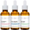 PraNaturals Skin Perfector Kit 3x30ml - Acido ialuronico, retinolo e vitamina C - Siero viso per trattamento anti-età, Elimina rughe e linee sottili, Arricchito con oli naturali e vitamine