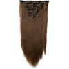 S-noilite Set 8pcs Clip in Hair Extensions Extension Clip Capelli Testa Piena 18Clips Parrucchino 66cm Dritto Marrone chiaro