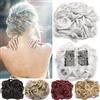 MY-LADY Combs Bun Chignon Capelli Finti Extension Capelli Coda Capelli Mossi Ciambella Elastico Posticci Scrunchie Hair Ricci Updo Grigio argento