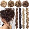 Rich Choices Extension clip capelli veri Chignon Updo Bun Ponytail Scrunchie Parrucchino Capelli Ricci Mossi Posticci Marrone scuro