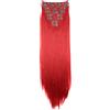 CAISHA Clip Da 8 Pezzi Nelle Extension Per Capelli Parrucchino Sintetico Voluminoso liscio Rosso Intenso CES9