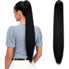 CAISHA 60cm Coda Capelli Stella Con Pinza Capelli Lungo Capelli Extensions Finta Per Donna Liscio Nero H601