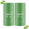 BROEYOUE 2Pcs Green Tea Cleansing Mask, Green Mask Stick Punti Neri, Pulizia Profonda dei Pori, Controllo Dell'olio e Rimozione dei Punti Neri, Adatto a Donne e Uomini di Tutti i Tipi di Pelle