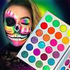 Afflano Palette Di Ombretti Glow In The Dark Neon-Luminous-Glitter 24 Colori, Afflano Eyeshadow Pelette Con Fluorescente a Luce Nera Pigmentata Bagliore UV Ombra, Festival/Festa/Halloween/Trucco Natalizio
