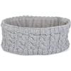 styleBREAKER Fascia capelli donna in maglia a trecce viscosa,Grigio chiaro | Fascia termica con paillettes, elastica (fino a 59 cm), larghezza 9 cm, circonferenza 24 cm non estesa.