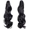 Silk-co 45cm-Extension Coda Clip con Pinza Finta Coda Capelli Mossi Claw on Ponytail Extension Capelli per Coda Capelli-Nero Naturale