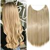 Silk-co Extension con Filo Trasparente Fascia Unica per Capelli Lisci One piece Wire in Hair Extension Filo Invisibile 50cm-Sabbioso Mix Biondo Sbiancante