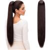 CAISHA 65cm Lunga Coda die Cavallo Kim Extensions Per I Capelli Con Coulisse Parrucche Donna Liscio Marrone Cioccolato PH604