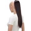 CAISHA 55cm Coda Capelli Nina Con Coulisse Capelli Extensions Finta Per Donna Posticcio Per Capelli Liscio Marrone Cioccolato PH504