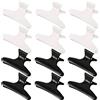 BBTO 12 Pezzi Farfalla Parrucchiere Capelli Claw Spettacolo Parrucchiere Morsetto Nero Bianco Clip Strisce