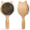 BESTOOL Spazzole per capelli piccole da viaggio per donna, uomo o bambino, spazzola per capelli in setola di cinghiale in legno per districare (naturale)