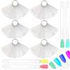 BOELLRUNO 300pz Tip Unghie Bastone Espositore Ventaglio Display Unghie Finte Falso Tip Display Strumenti di Manicure Professionale con metallo Split Ring Holder (Trasparente)