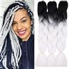 Cybelleza Treccine Extension Capelli Sintetici per Treccine Africane 3 Ciocche Trecce Jumbo Braiding Hair (Nero&Bianca)