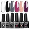 Allenbelle Smalto Semipermante Per Unghie Kit In Gel Uv Led Smalti Semipermanenti Per Unghie Nail Polish UV LED Gel Unghie(Kit di 6 pcs 7.3ML/pc) (031)