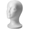 OUTLETISSIMO® Testa in Polistirolo Bianco da Donna | Espositore per Parrucca, Cappello, Casco o Occhiali | Leggera e Resistente
