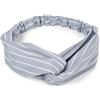 styleBREAKER Fascia per capelli da donna con motivo gessato, elasticizzata e con nodo a torsione, fascia per fronte, fascia per capelli, Pinup, Rockabilly 04026038, colore:Grigio chiaro