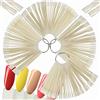 JNCH 200pz Espositore a Ventaglio per Unghie Finte Bianco Falso Tip Display Strumenti di Manicure Professionali per Smalto Trasparente (Bianco A)