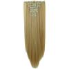 S-noilite Set 8pcs Clip in Hair Extensions Extension Clip Capelli Veri Testa Piena 18Clips Parrucchino 58cm Dritto Biondo scuro mix biondo candeggina