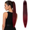 CAISHA 60cm Coda Capelli Stella Con Pinza Capelli Lungo Capelli Extensions Finta Per Donna Liscio Miscela Rossa H620