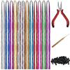 Belle Vous Set da 2400 Tinsel Hair Kit Extension Capelli Colorati - 12 Colori - Fili Glitter Capelli Colorati Bambina Sintetici con Strumenti - Extension con Clip per Capelli da Fata, Feste e Decori
