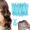 Unigift 20 bigodini in schiuma, flessibili, a pois blu, per acconciature fai-da-te, per dormire, con rete per capelli, idea regalo per donne e ragazze