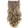 CAISHA XL 45cm 7 Pezzi Set CLIP IN EXTENSIONS Extensions Per I Capelli Posticcio Voluminoso Ondulato Biondo Castano CE20-1