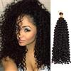 Silk-co 35cm-Kinky Curly Treccine Extension Water Wave Crochet di Treccia Capelli Finti Ricci Braiding Hair Extension Afro Treccine-Marrone Scuro
