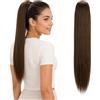 CAISHA 55cm Coda Capelli Nina Con Coulisse Capelli Extensions Finta Per Donna Posticcio Per Capelli Liscio Marrone Chiaro PH517