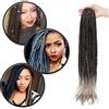 Silk-co 60cm Extension Treccine Africane di Capelli Intrecciati Lunghi Braiding Hair Extension Capelli Colorati a Trecce Braids-Nero Scuro a Grigio Argente
