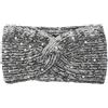 styleBREAKER Fascia per capelli da donna in maglia con perle, filati metallici e nodi, fascia per la fronte, fascia per la testa 04026029, colore:Bianco-nero