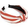 styleBREAKER Fascia per capelli da donna con motivo a righe e nodi in stile retrò, look vintage, fascia per capelli, fascia per capelli 04027016, colore:Ruggine-Bianco