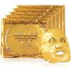 LeSB 5 Pack Maschera per il viso del collagene d'oro - anti invecchiamento, rughe, idratante, macchie, rassodanti, tonificanti, cerchi scuri, pelle liscia, ascensore naturale