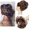 S-noilite XXL Hair Extensions Ponytail Coda di cavallo arricciata con coda di cavallo disordinata Updo con elastico elastico Updo Scrunchies sintetico per capelli per donna Castano chiaro ramato marrone